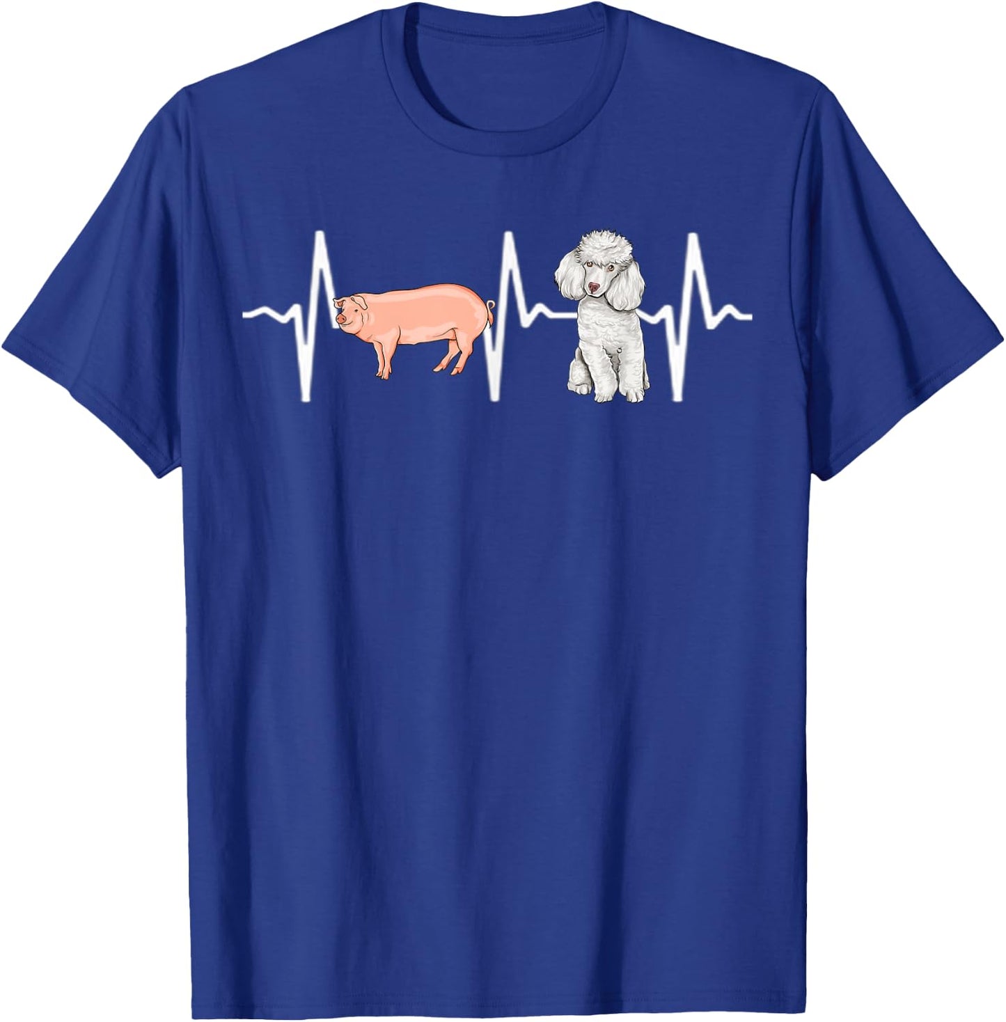 Pig Poodle Heartbeat Dog Lover T-Shirt - T-Shirt | Royal