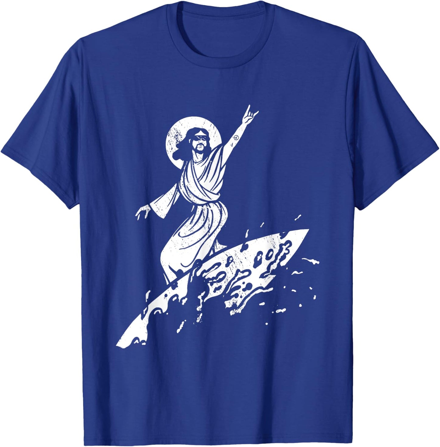 Surfer Jesus Christ Surfing Summer Surfboard Religious Women T-Shirt - T-Shirt | Royal