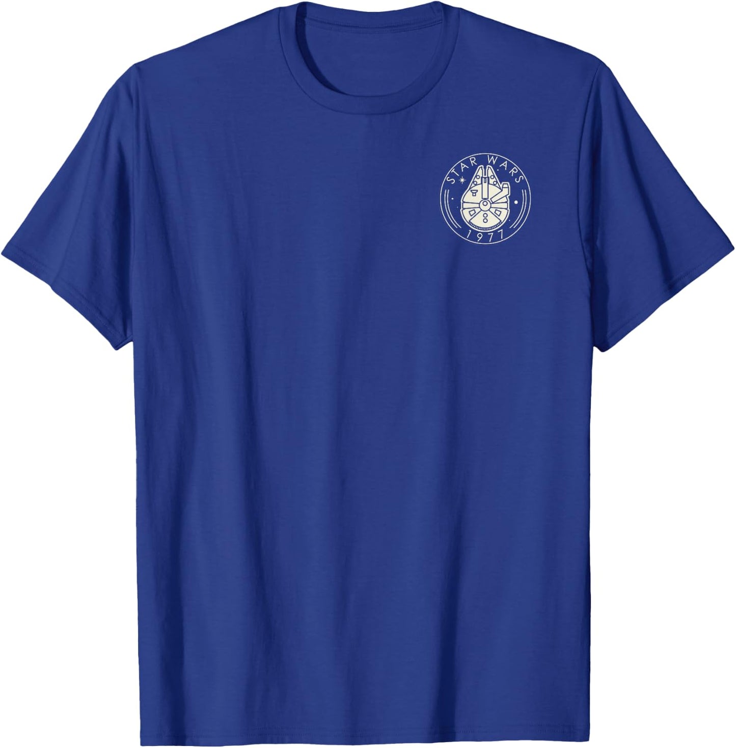 Star Wars Millennium Falcon 1977 Left Chest Graphic T-Shirt - T-Shirt | Royal