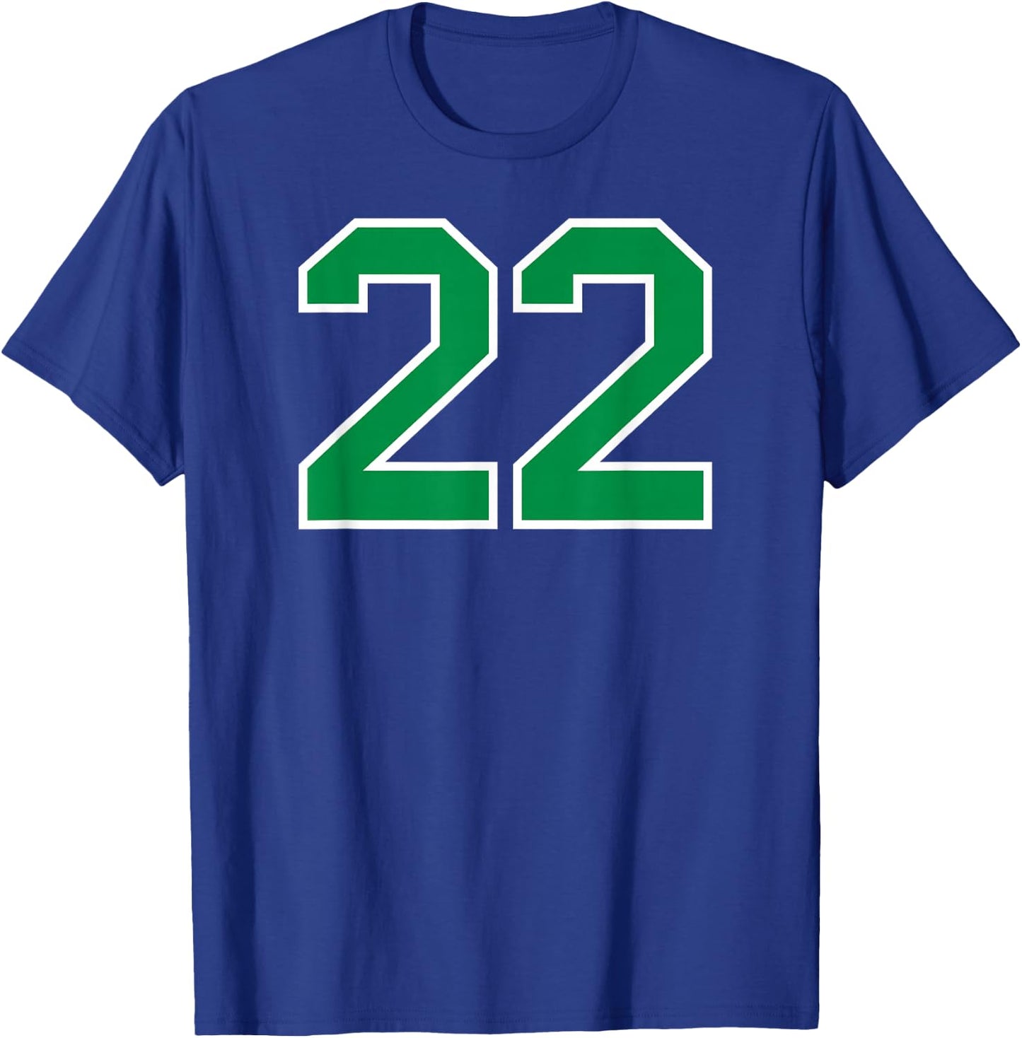 Number #22 Sport Green Uni Number T-Shirt - T-Shirt | Royal