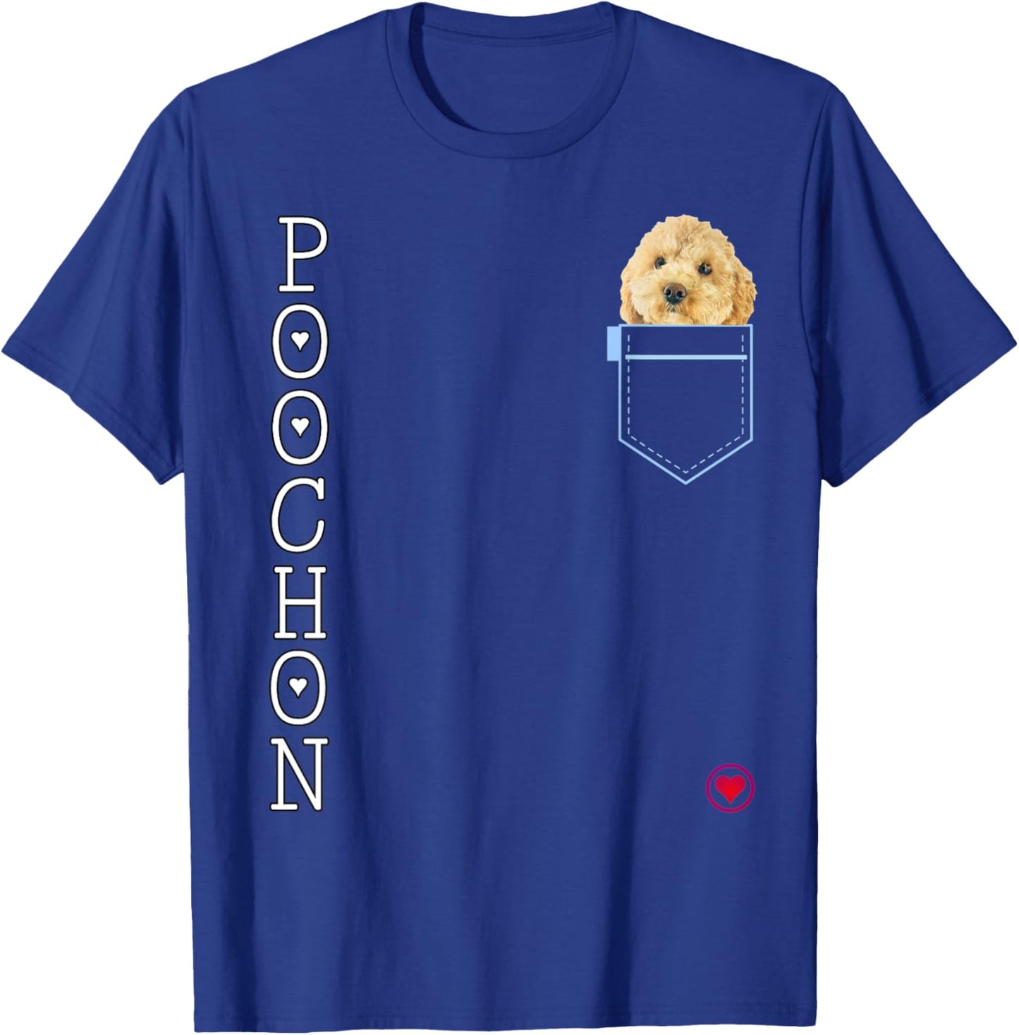 Poochon in pocket Puppy Dog Lover Cute Poodle cross gift Men Women Kids T-Shirt - T-Shirt | Royal