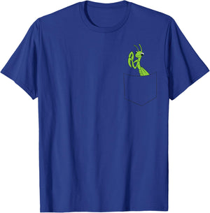 Praying Mantis in Pockets Insect Grasshopper T-Shirt - T-Shirt | Royal