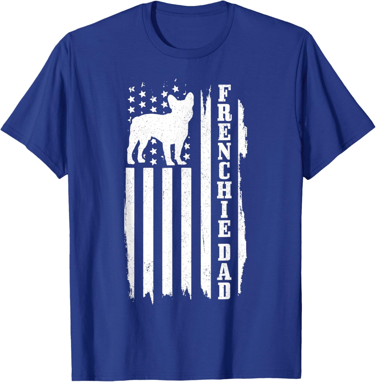 French Bulldog American Flag Frenchie Dog T-Shirt - T-Shirt | Royal