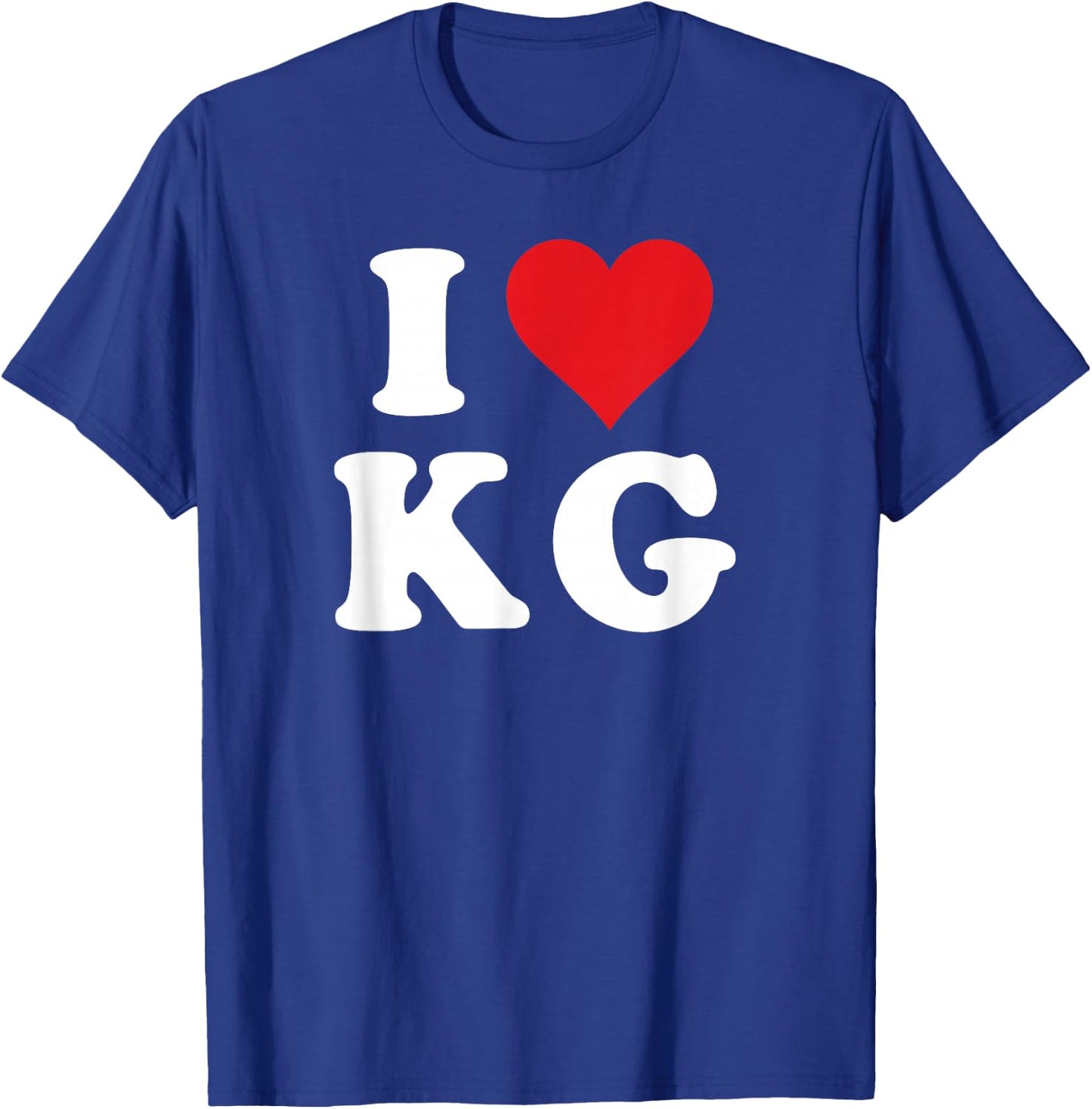 I Love KG Initials I Heart K.G. First Last Name K G T-Shirt - T-Shirt | Royal