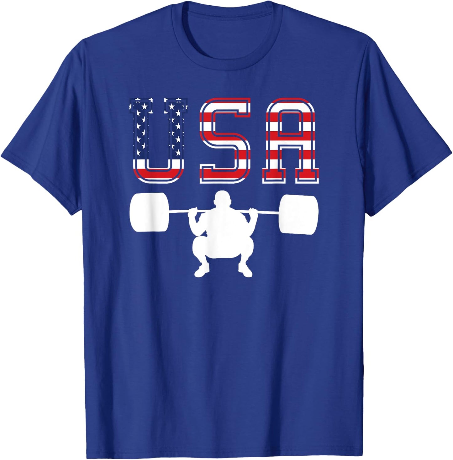 American Flag USA Weightlifting Sport Gift T-Shirt - T-Shirt | Royal