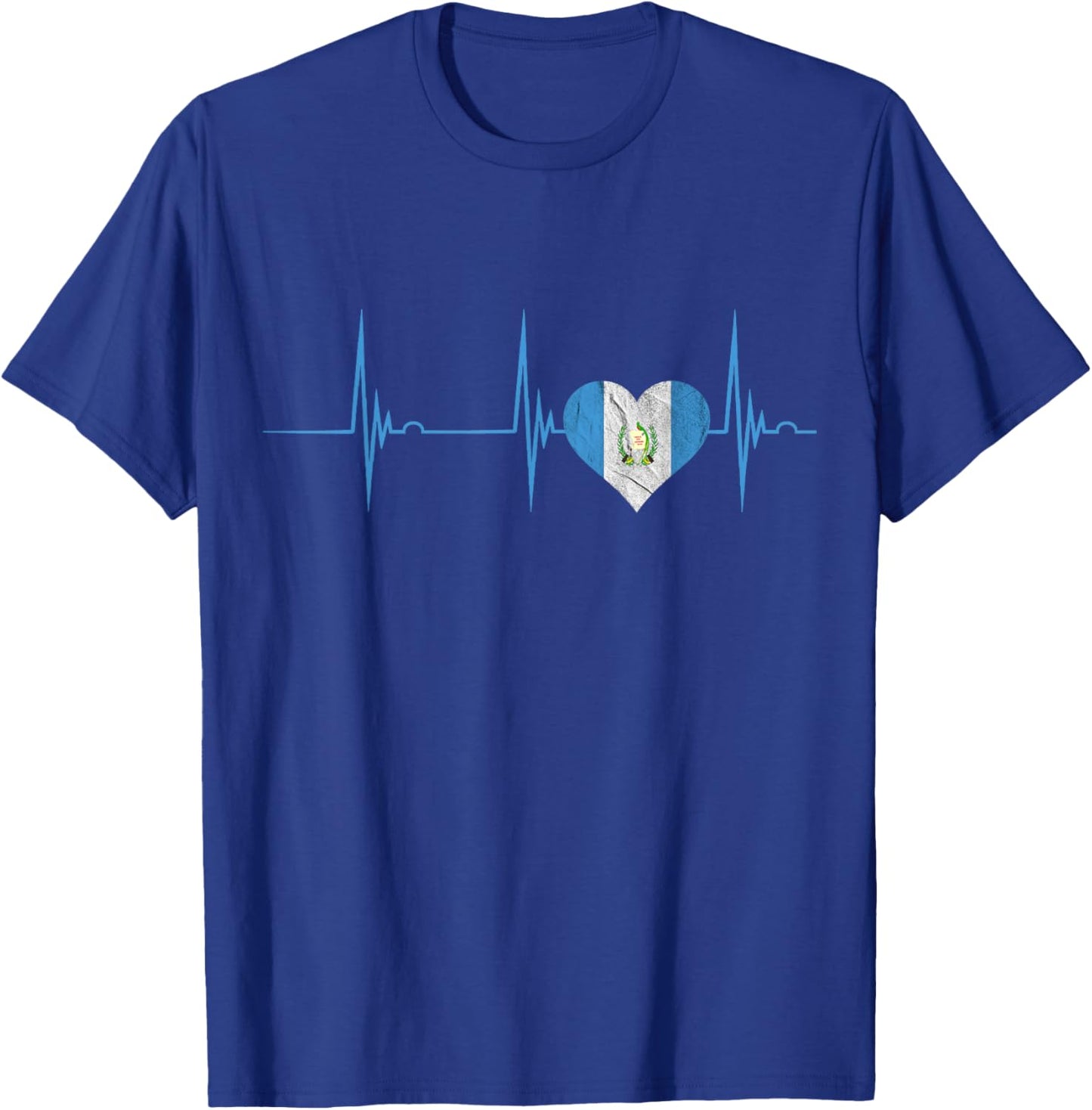 Guatemala Heart Guatemalan Heartbeat EKG Pulse Chapin Mayan Small T-Shirt - T-Shirt | Royal