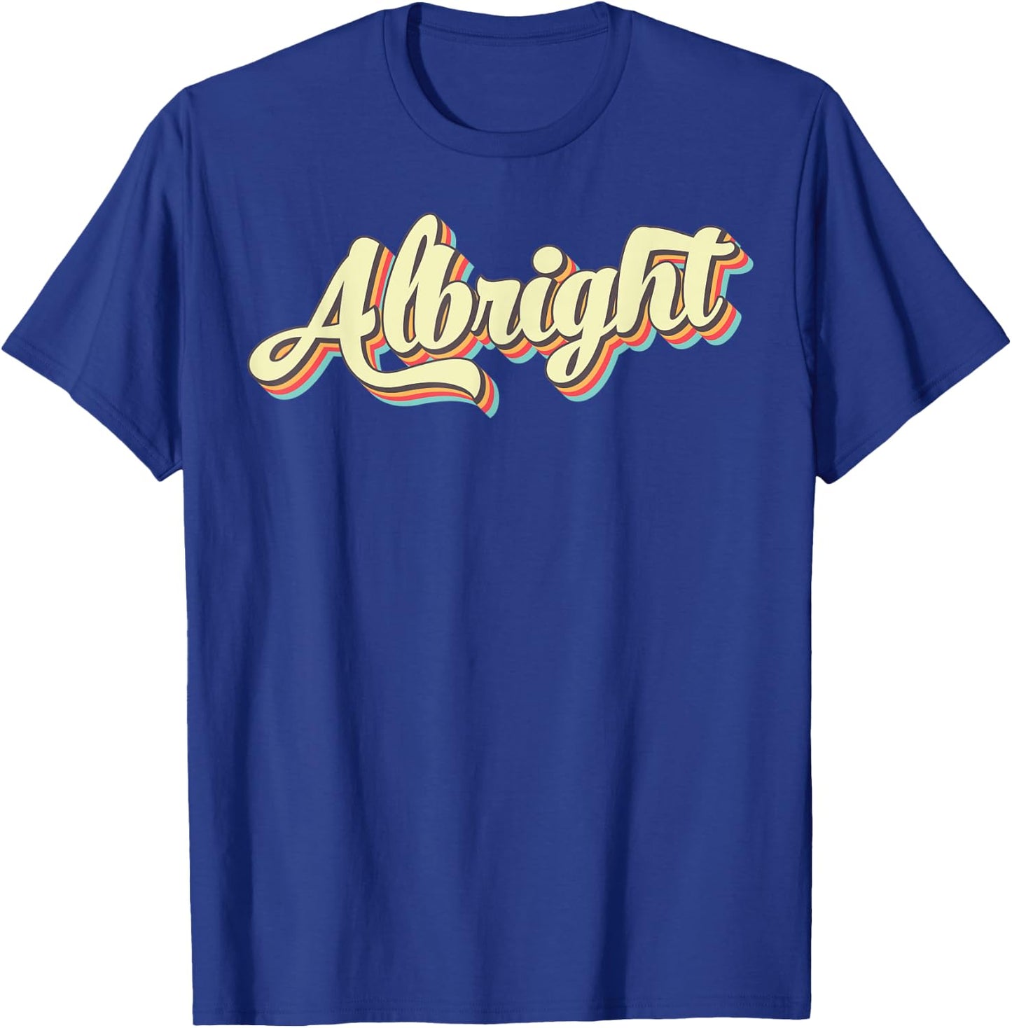 Albright Retro Art Baseball Font Vintage T-Shirt - T-Shirt | Royal
