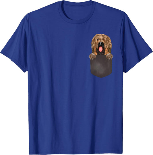 Dog In Pocket Funny Dog Lover Briard Women Kids T-Shirt - T-Shirt | Royal