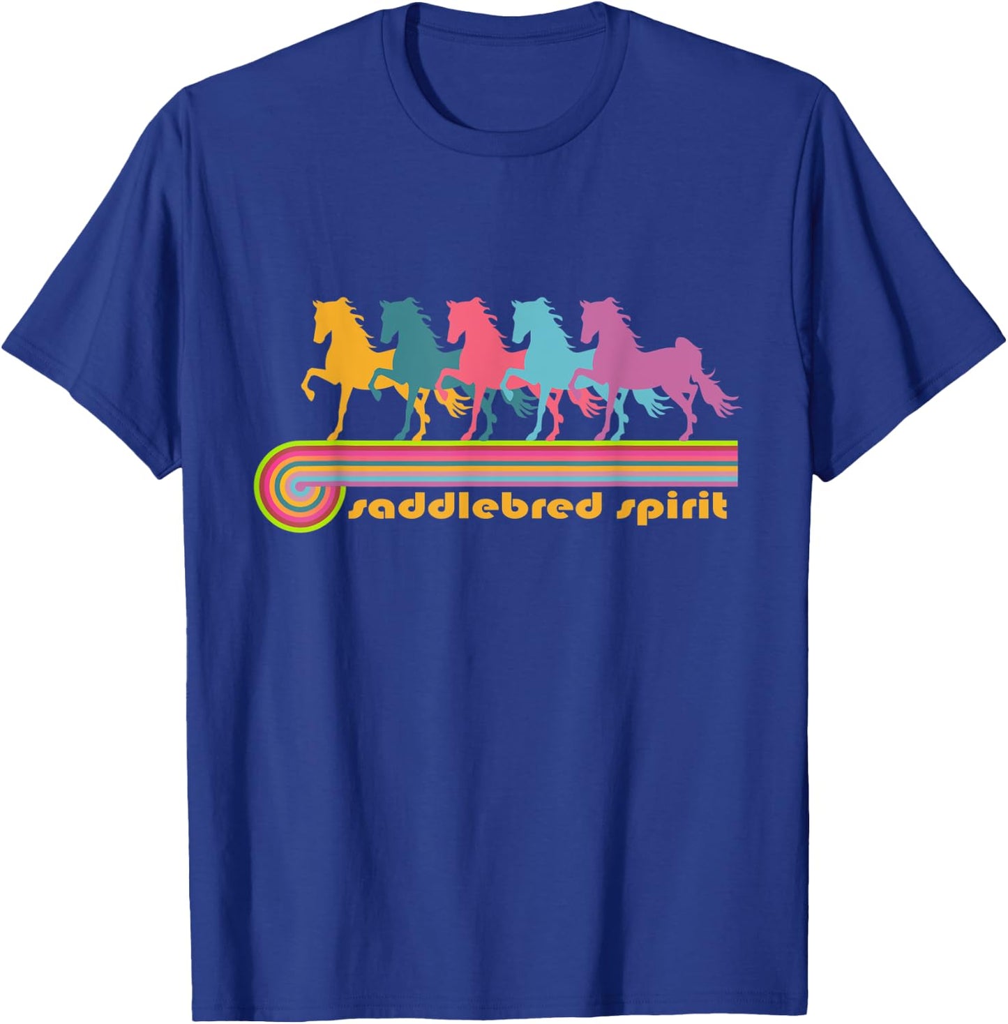 Saddlebred Spirit | NickerStickers Retro Saddlebred Horses T-Shirt - T-Shirt | Royal