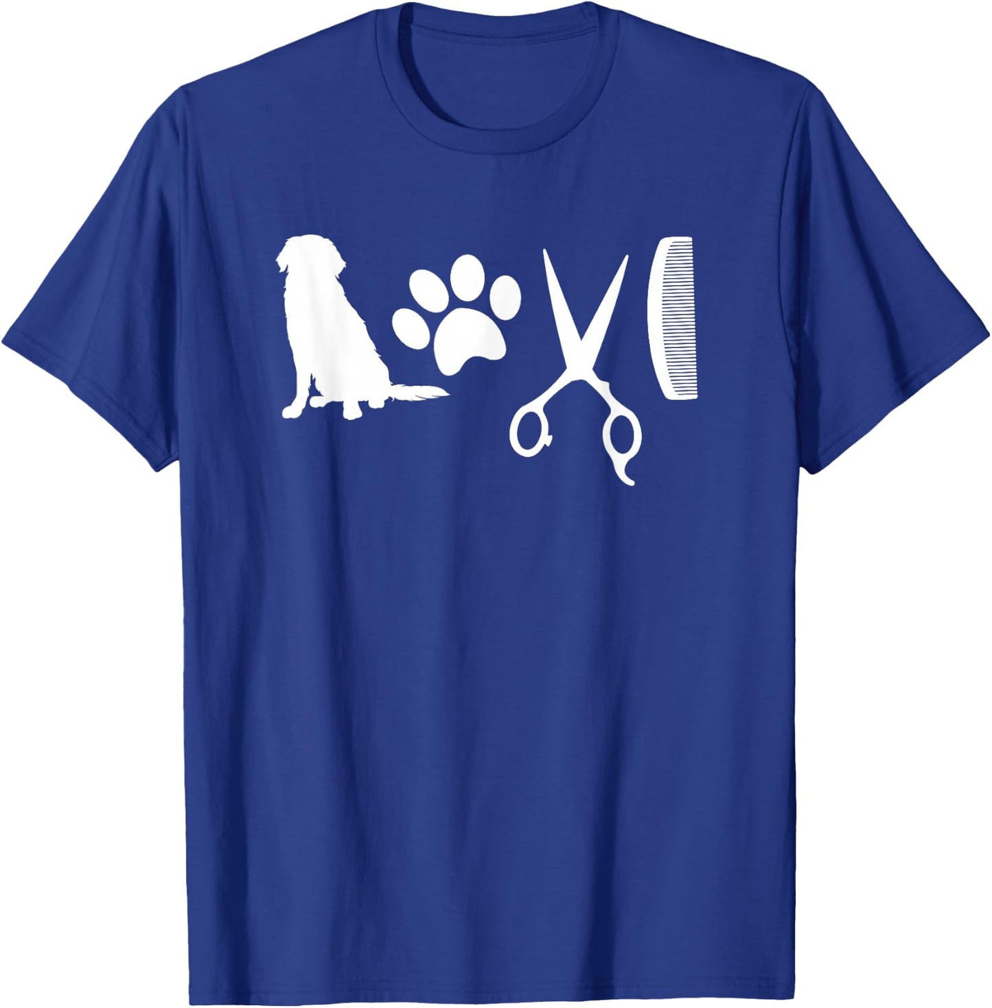 Love Dog Grooming Shirts Men Puppy Groomer T-Shirt - T-Shirt | Royal