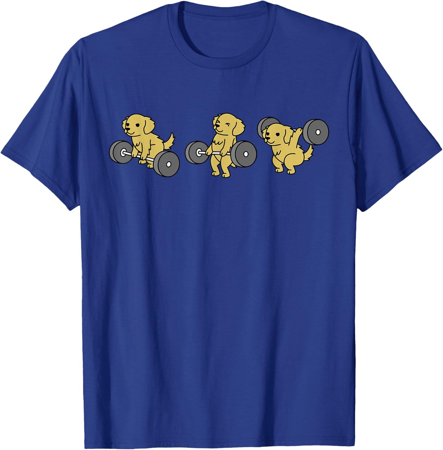 Weightlifting Golden Retriever Dog T-Shirt - T-Shirt | Royal