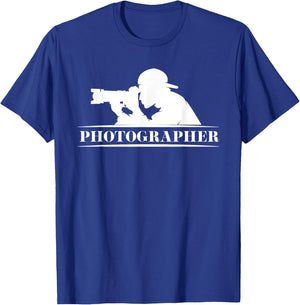 Photographer Camera Photography Photojournalist Lens Focus T-Shirt - T-Shirt | Royal