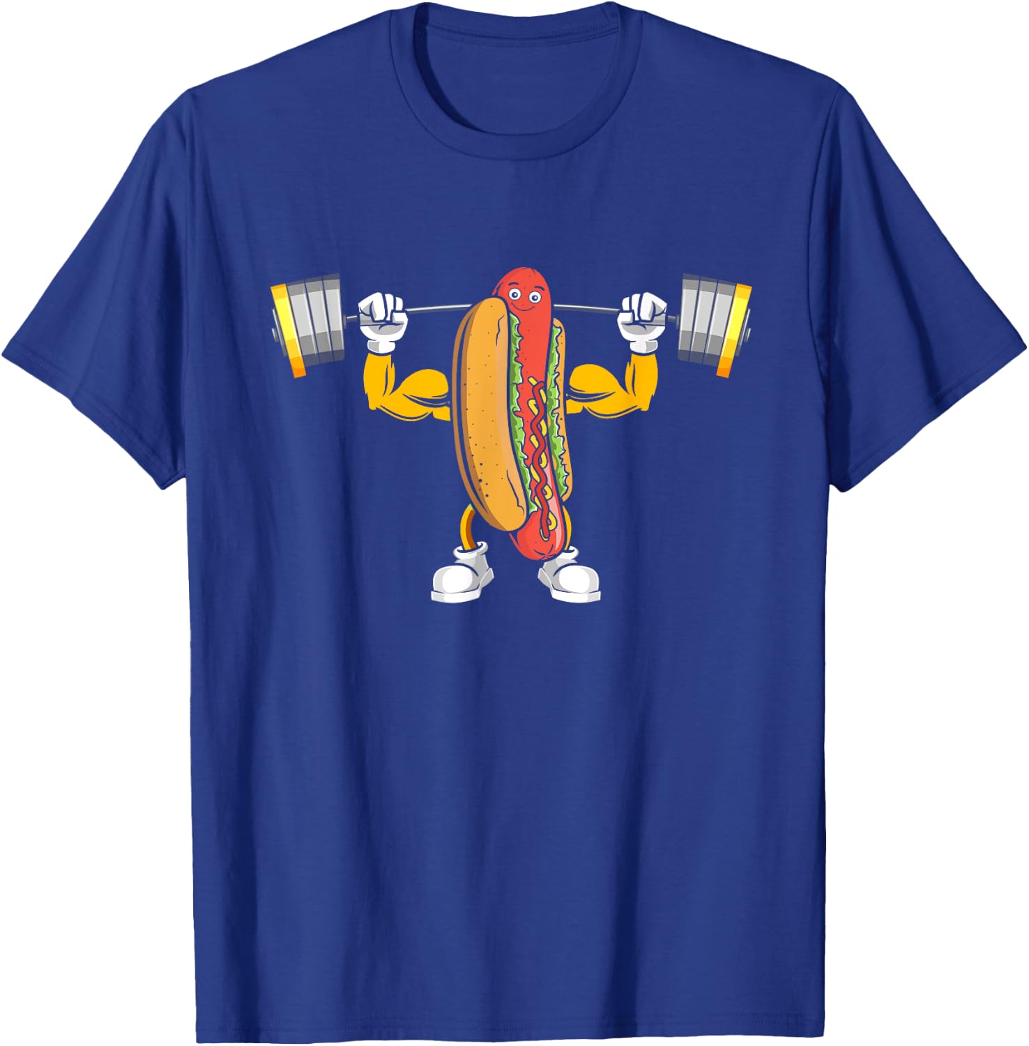 Muscular Hot Dog Deadlift Bodybuilding Fitness Fitness Gym Men Women T-Shirt - T-Shirt | Royal