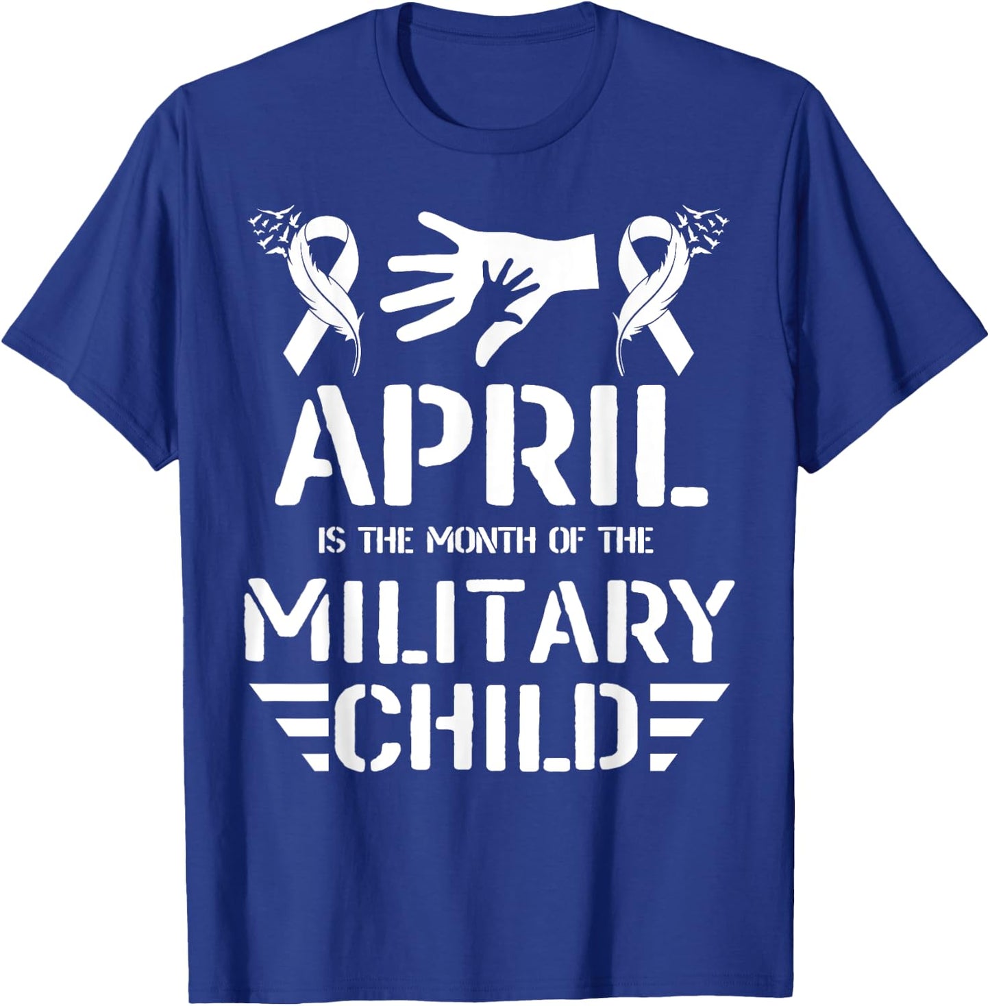 April Is The Month Of The Military Child kids Army Soldier T-Shirt - T-Shirt | Royal