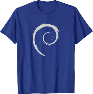 Debian Logo Spiral Minimalist T-Shirt - T-Shirt | Royal