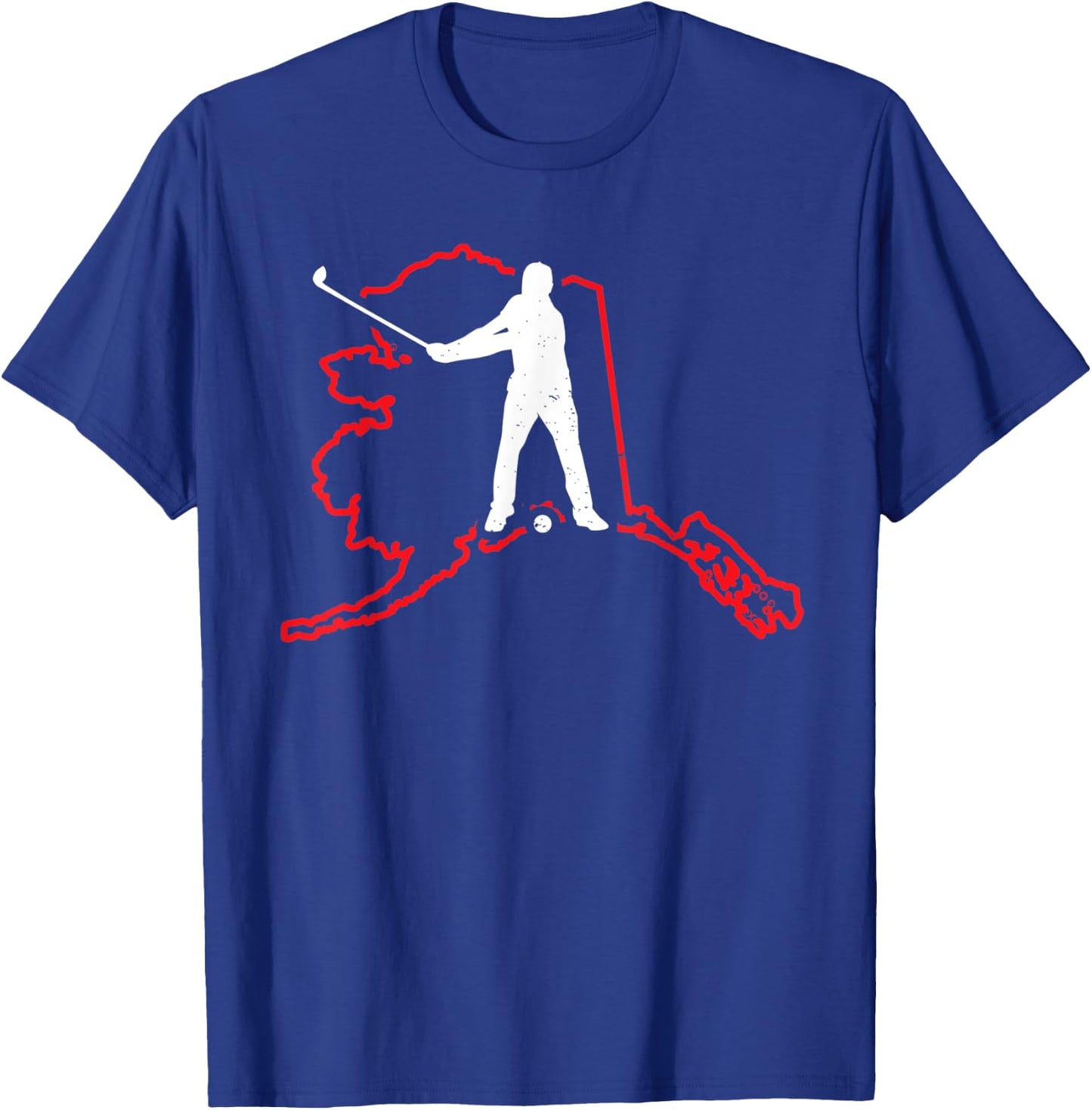 Alaska Golfer Alaska State Map Golf Player Lover Golfing T-Shirt - T-Shirt | Royal