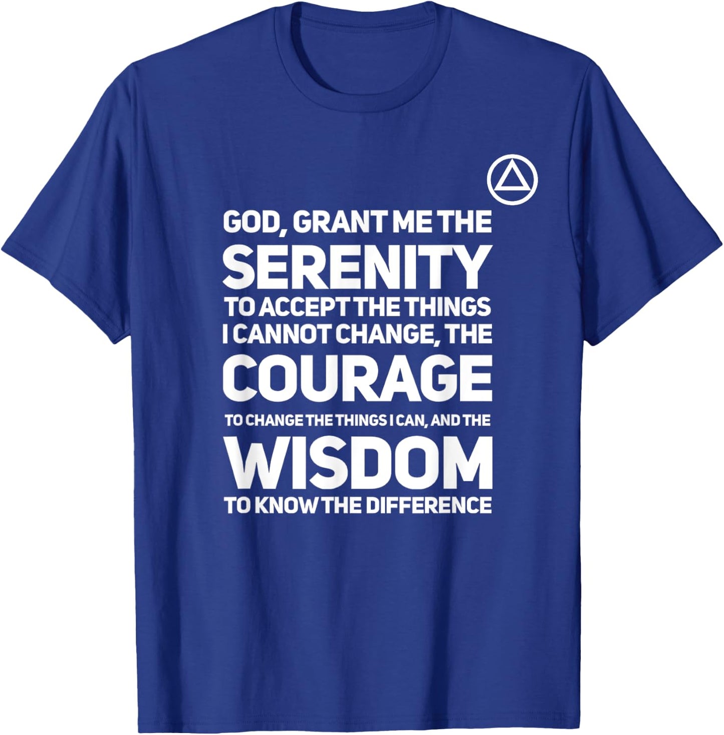 Serenity Prayer with Aa Logo Alcoholics Anonymous T-Shirt - T-Shirt | Royal