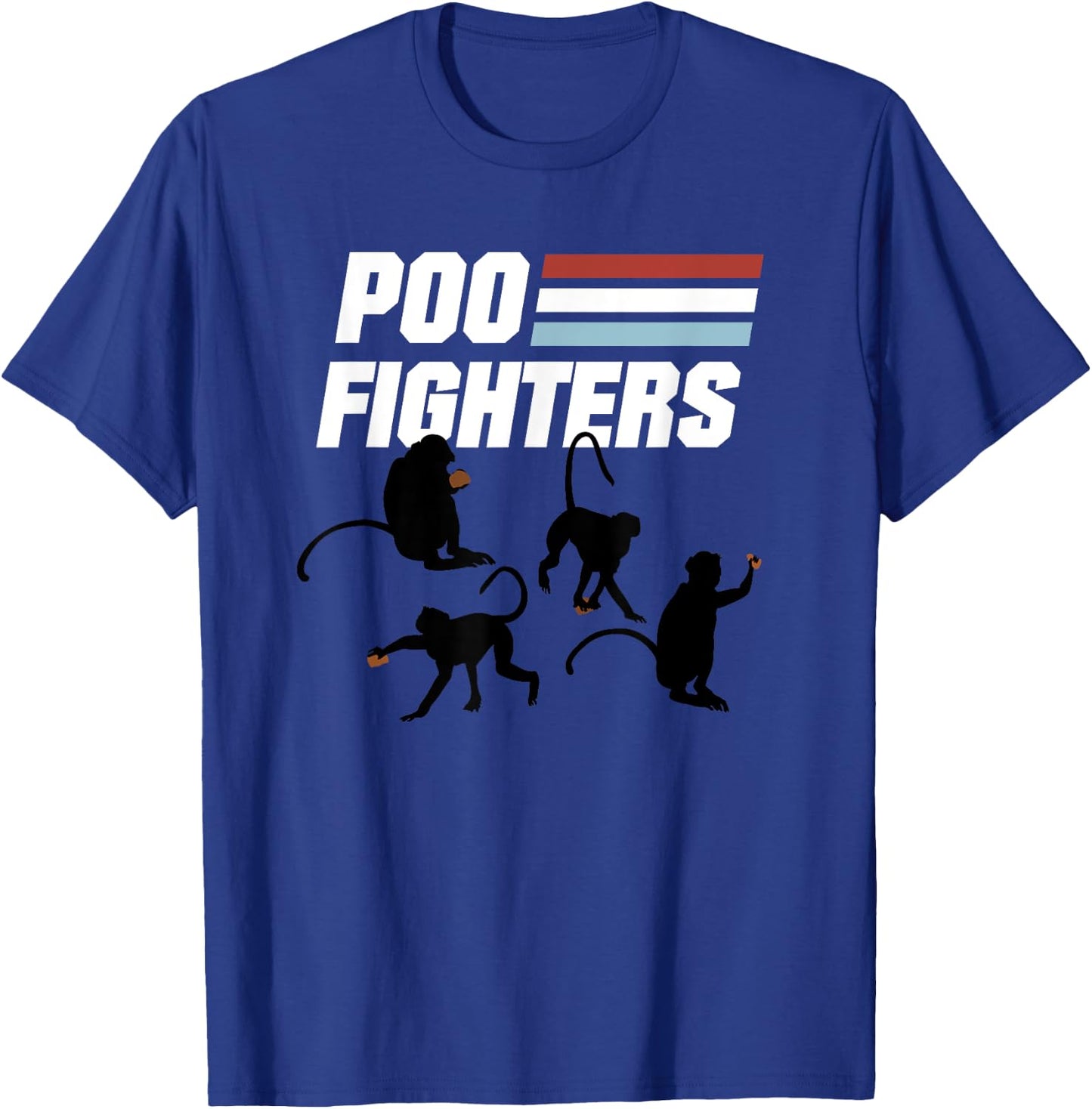 Poo Fighters - Funny Monkeys Throwing Poop T-Shirt - T-Shirt | Royal