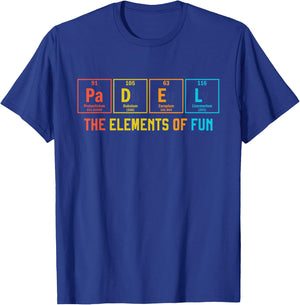 Padel The Elements of Fun Paddle Tennis Periodic Table T-Shirt - T-Shirt | Royal