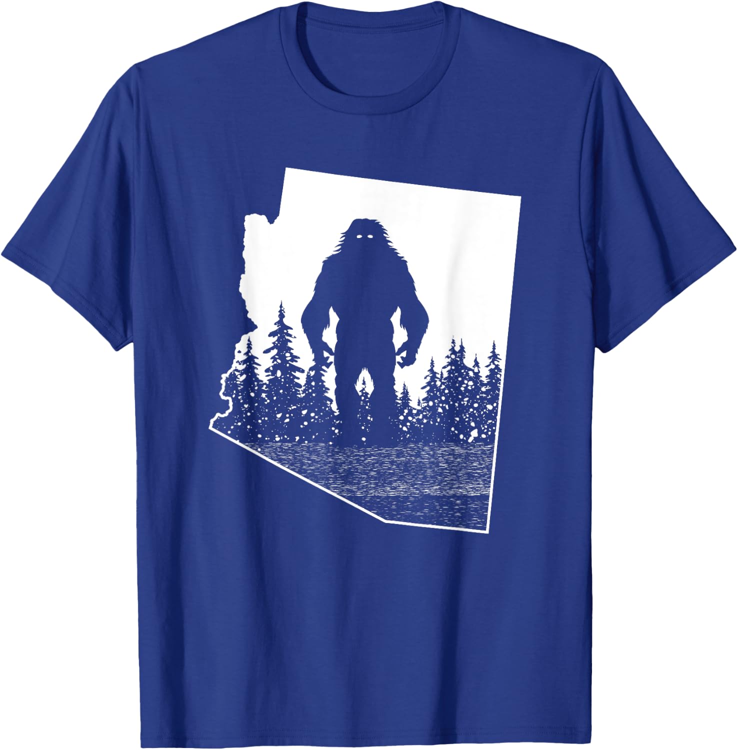 Arizona Bigfoot Nature State Pride Cool Sasquatch Silhouette T-Shirt - T-Shirt | Royal