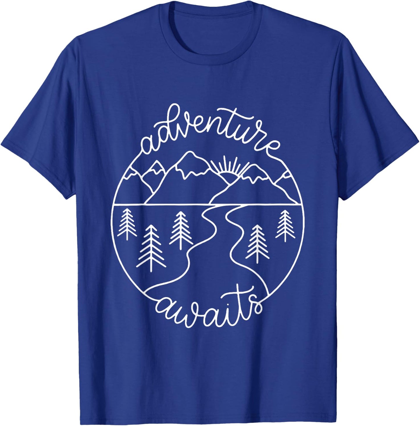 Happy Camper Adventure Awaits Summer Vacation Gift T-Shirt - T-Shirt | Royal