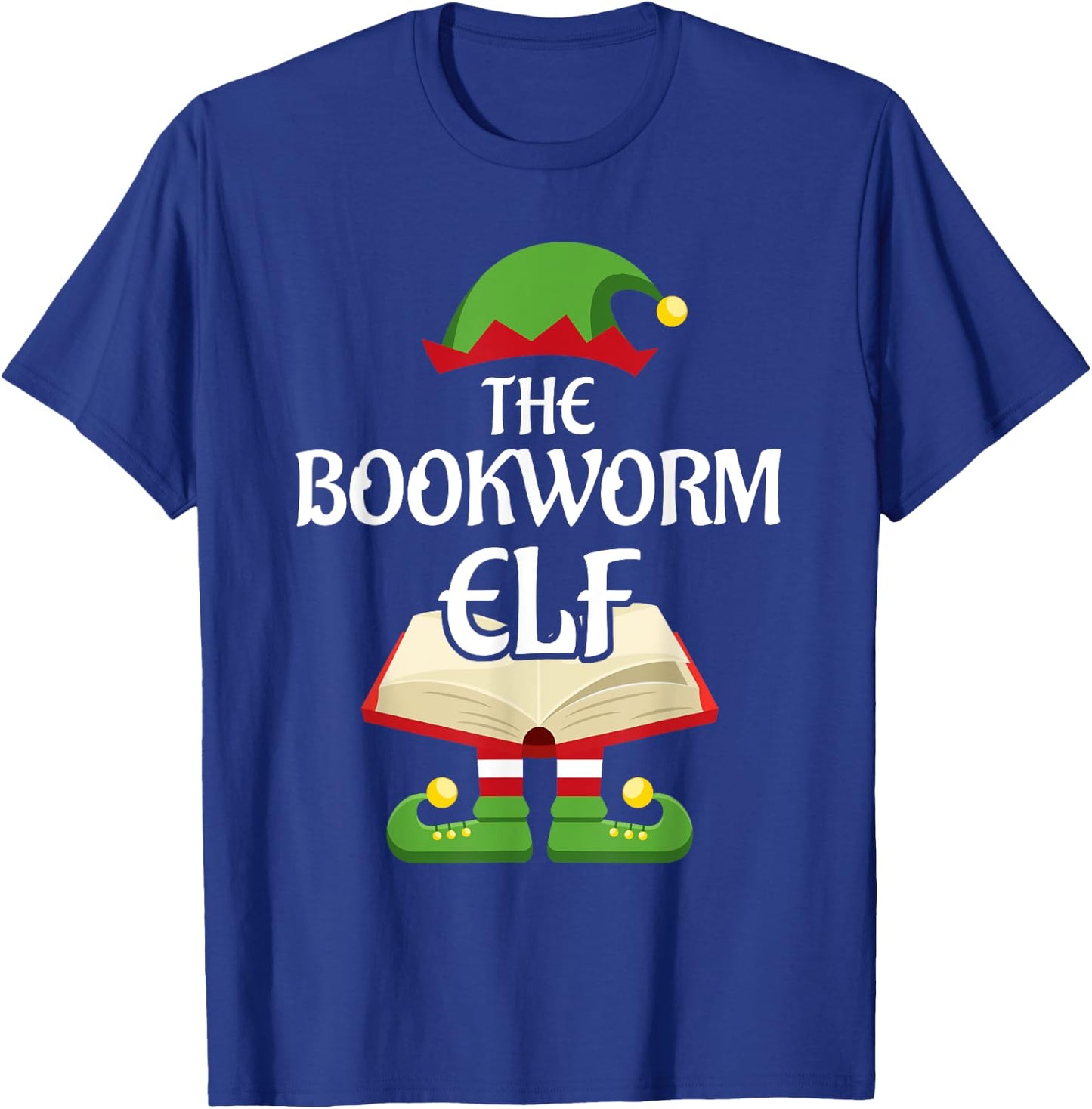 Bookworm Elf Family Matching Group Christmas Reading T-Shirt - T-Shirt | Royal