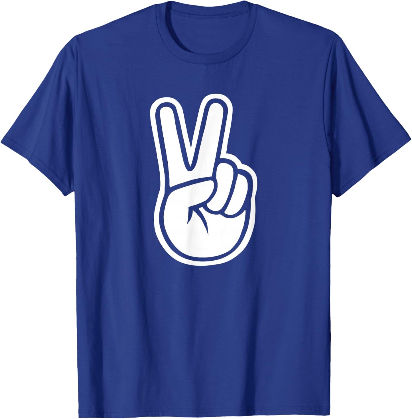 Finger Peace Hand Sign funny Victory hand finger sign T-Shirt - T-Shirt | Royal