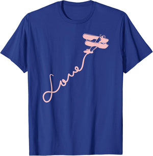Female Pilot Gift Shirt Love Aviation And Flying T-Shirt - T-Shirt | Royal