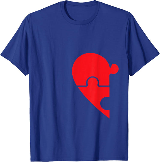 Half Heart Left Hand Side Love Couple Camisa Pareja Ropa T-Shirt - T-Shirt | Royal