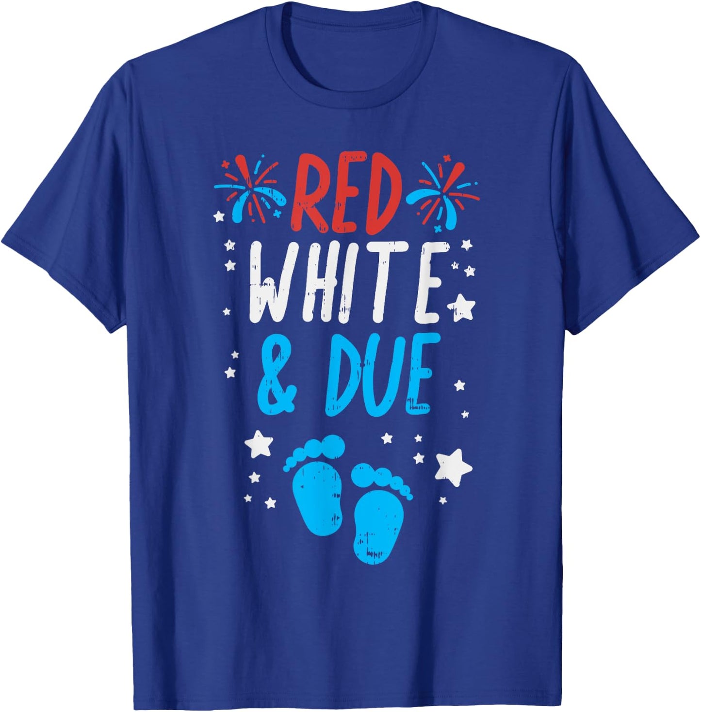 Red White Due Baby Shower 4th Of July Pregnancy Announcement T-Shirt - T-Shirt | Royal