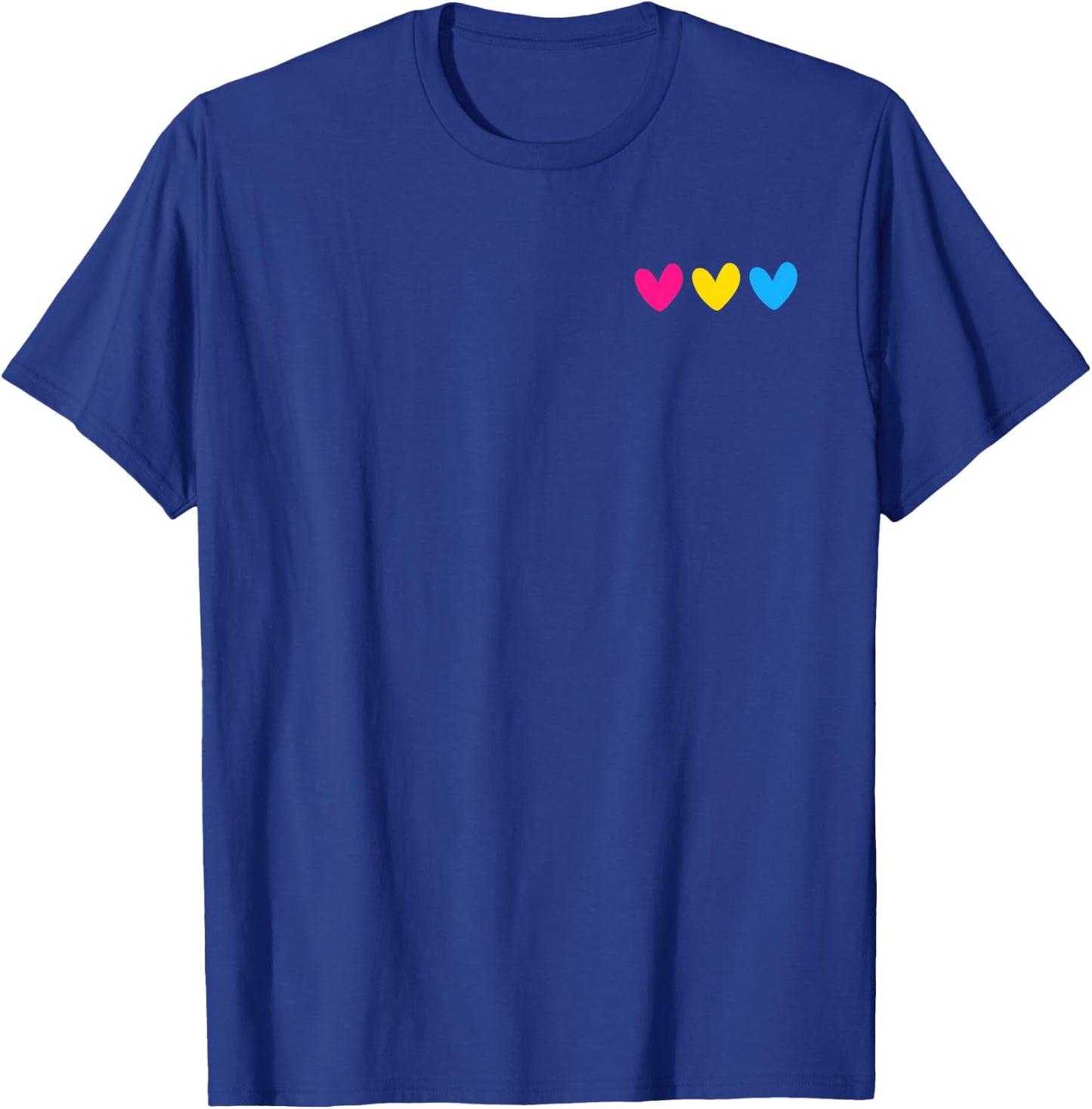 Subtle Pansexual Hearts Clothes Pan Pride Ally Merch Stuff T-Shirt - T-Shirt | Royal