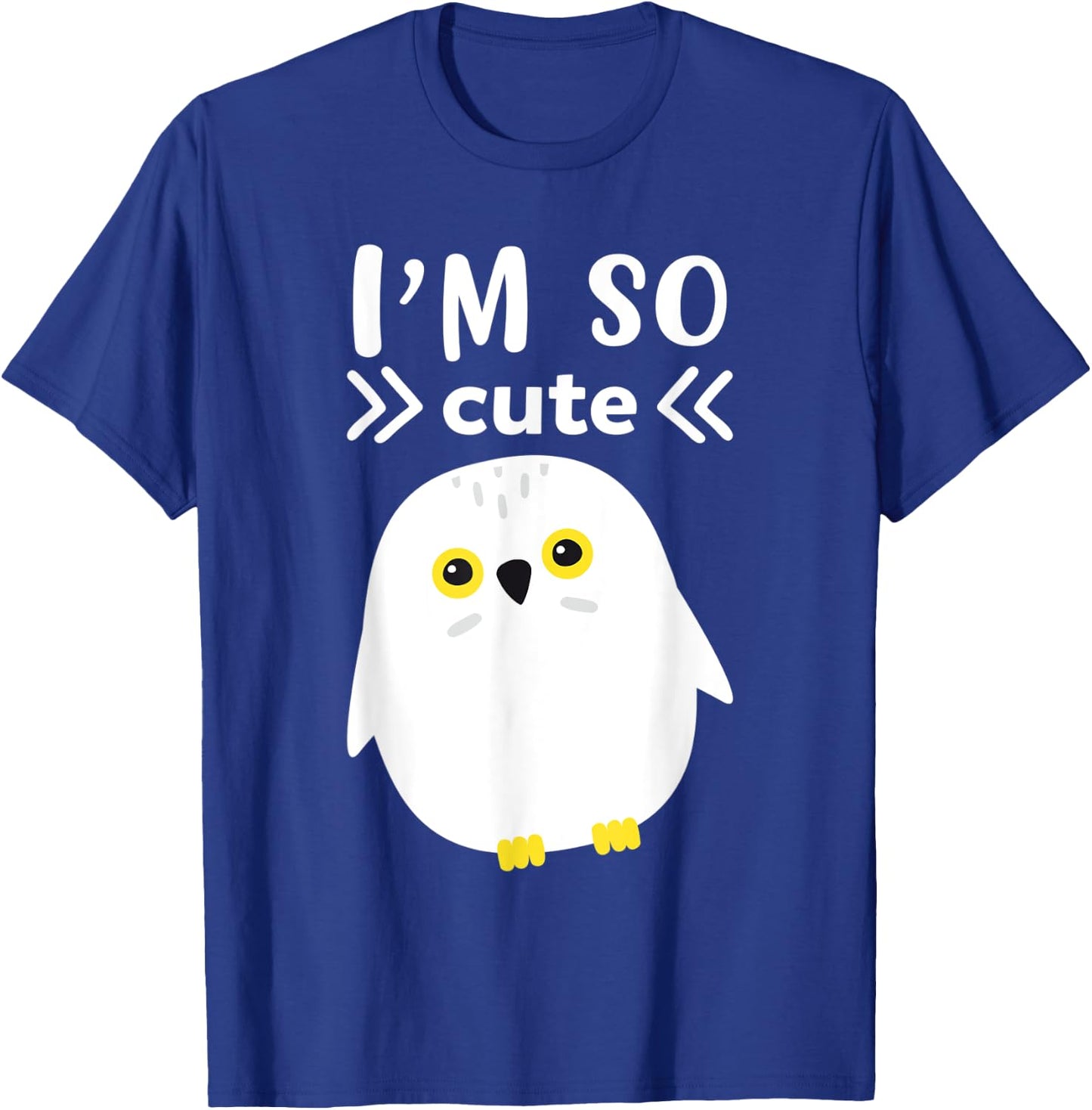 I`m So Cute White Snow Owl I Kingfisher I Kids Snow Owl T-Shirt - T-Shirt | Royal