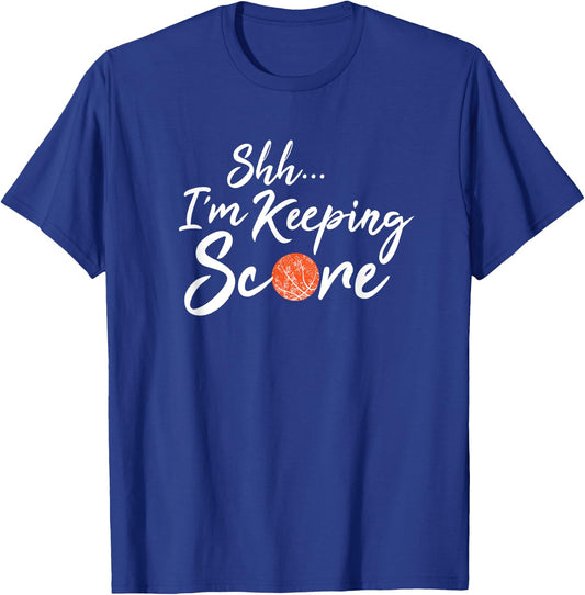 Funny Basketball Coach Scorebook Keeper Keeping Score T-Shirt - T-Shirt | Royal