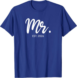 Wedding Matching Gifts Mr. Est. 2026 Groom T-Shirt - T-Shirt | Royal