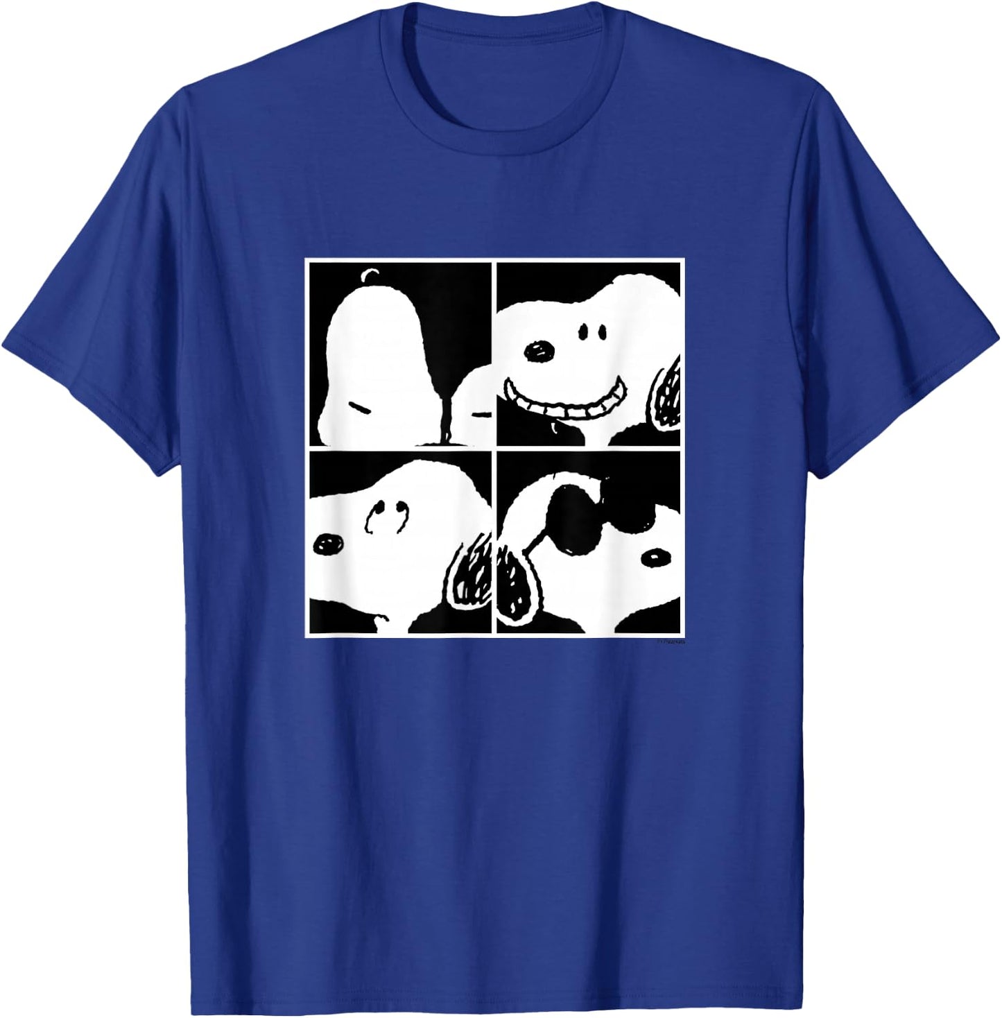 Peanuts - Snoopy Faces Square Grid T-Shirt - T-Shirt | Royal