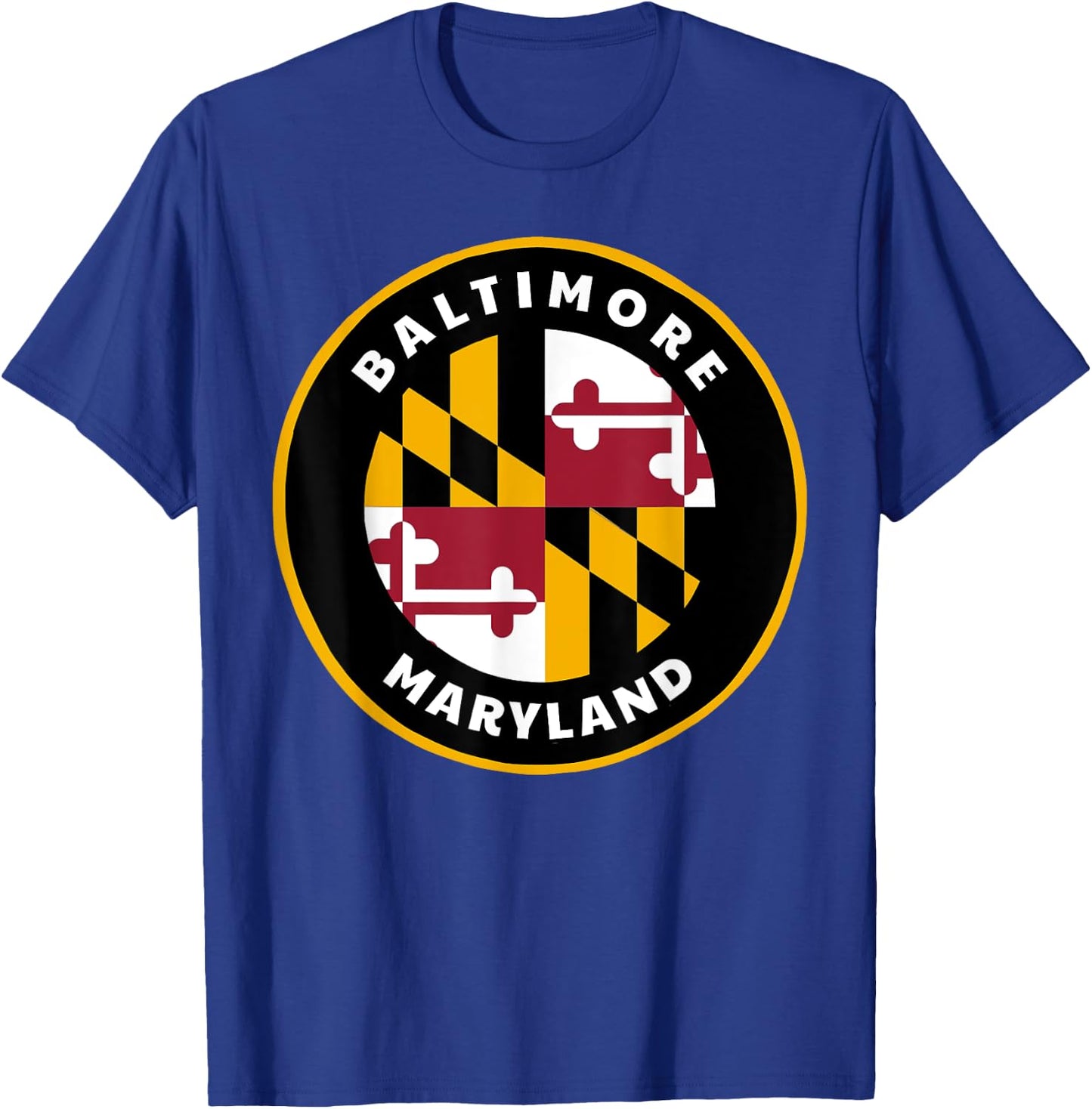 Baltimore Maryland MD Flag Pride Badge Souvenir T-Shirt - T-Shirt | Royal