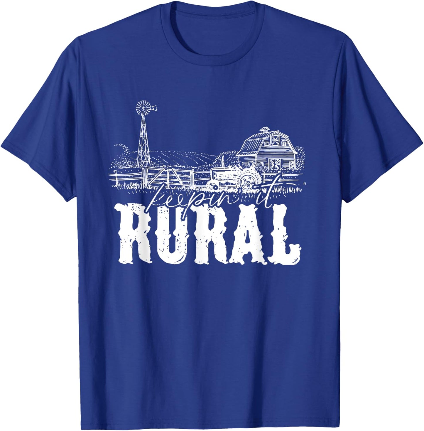 Keepin' It Rural Country | Country Farm Tractor T-Shirt - T-Shirt | Royal