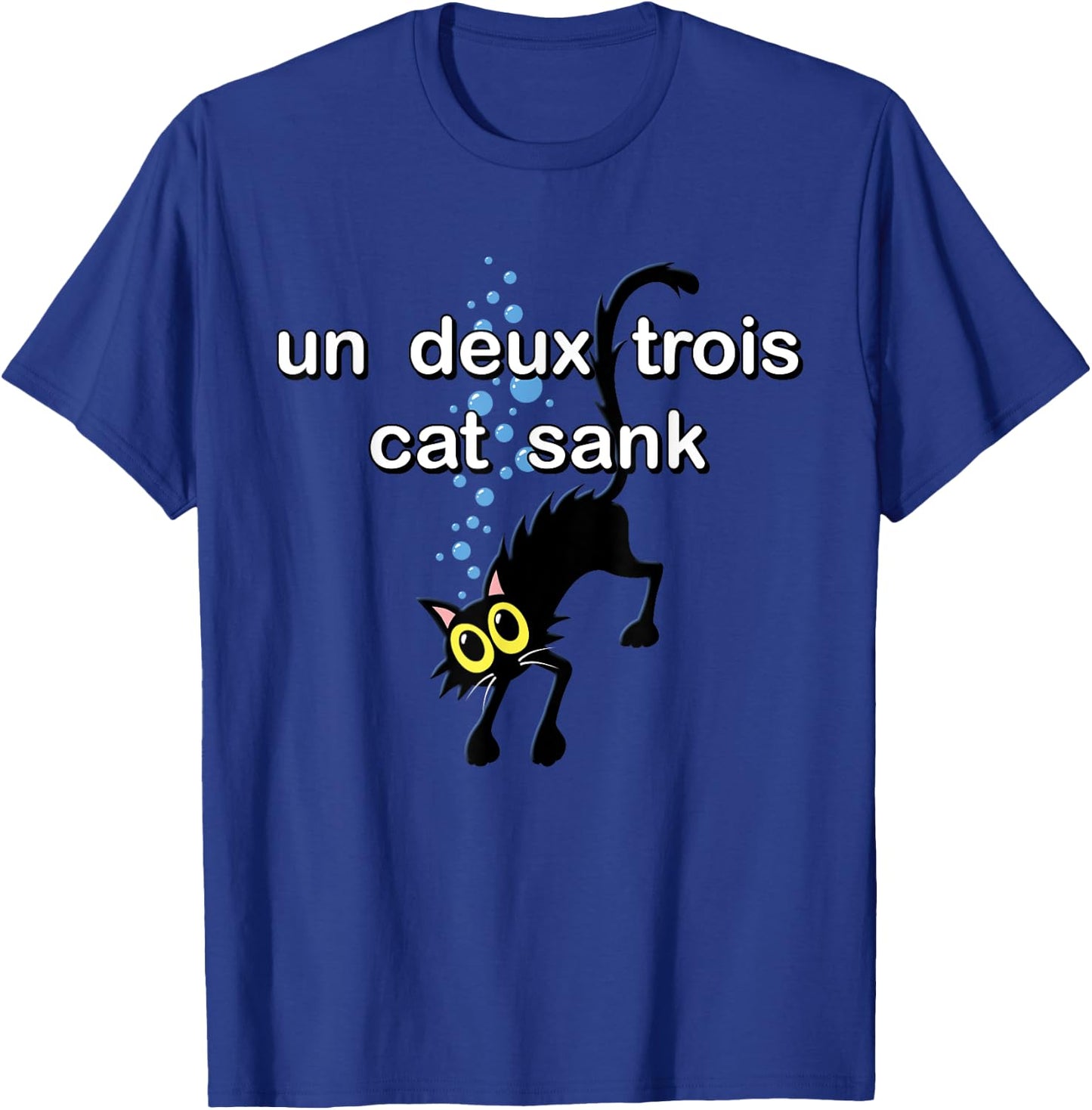 Un Deux Trois Cat - Funny French Language Cute Cat T-Shirt - T-Shirt | Royal