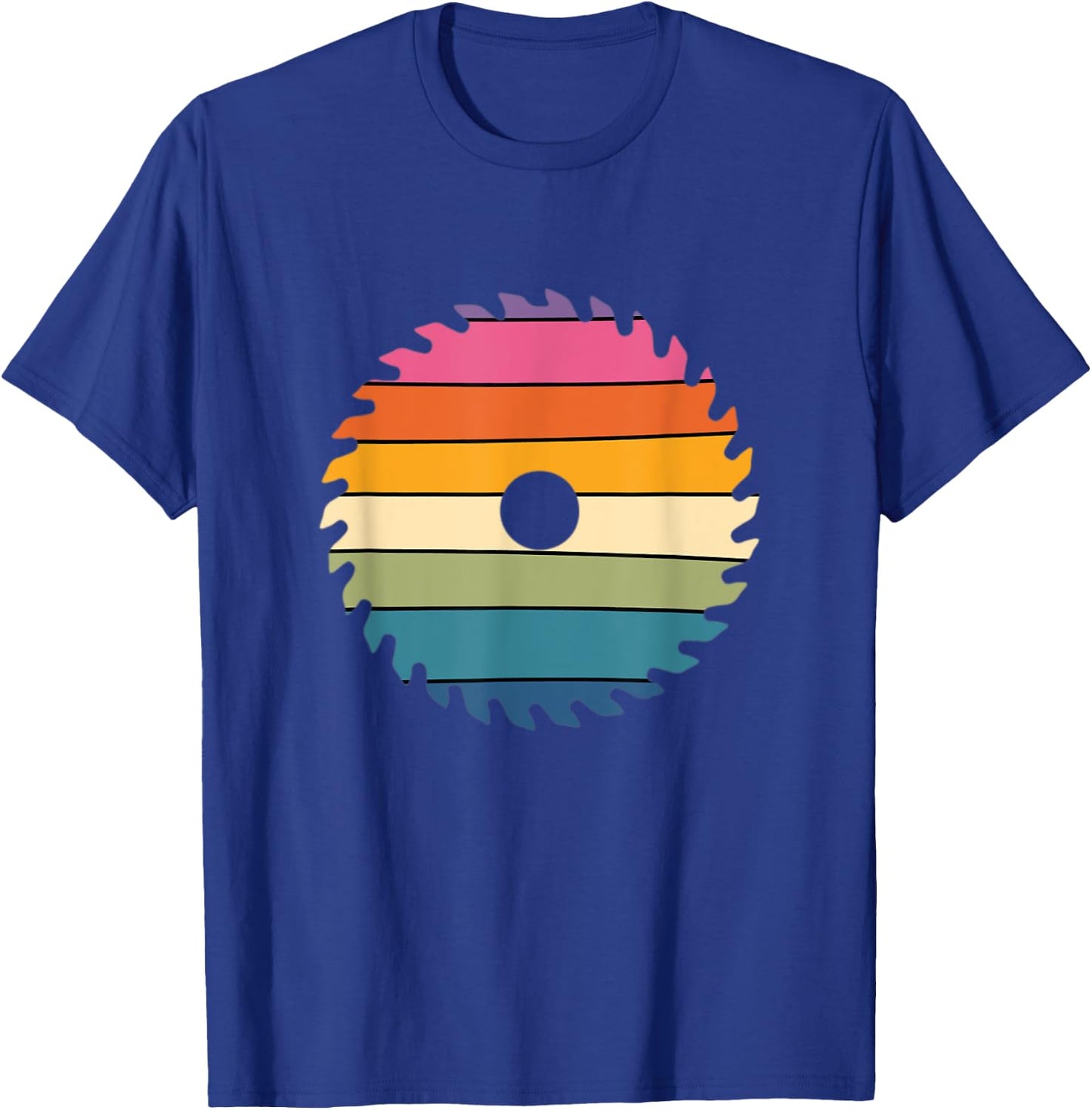 Rainbow Colorful Retro Saw Blade Carpenters Woodworker Pride T-Shirt - T-Shirt | Royal