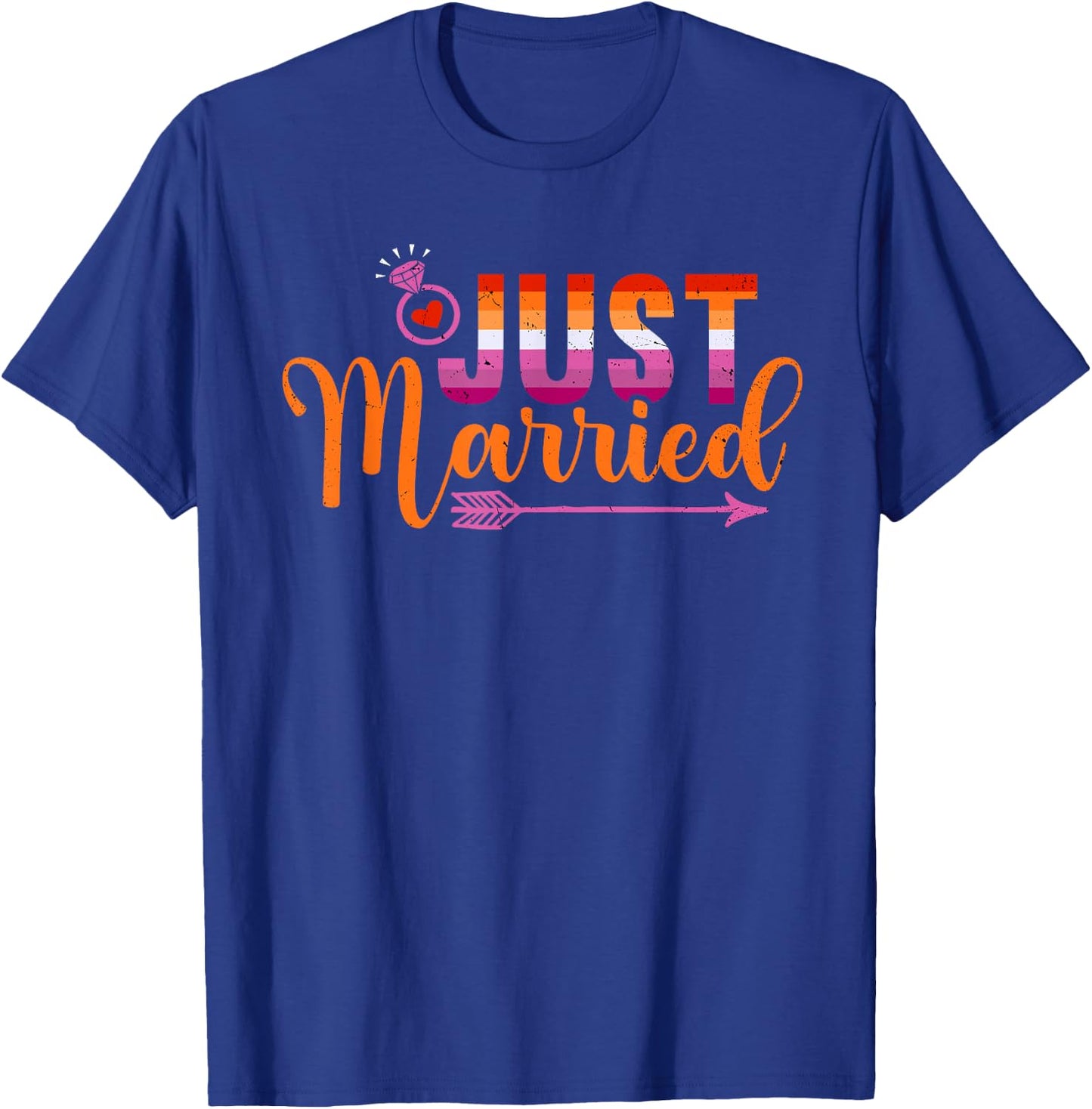 Lesbian Just Married LGBT Wedding Same Sex Marriage T-Shirt - T-Shirt | Royal