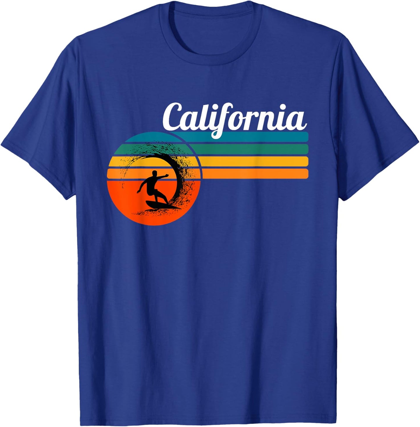 Surf California Beach Vintage Retro Surf Men Women Girls Kids T-Shirt - T-Shirt | Royal