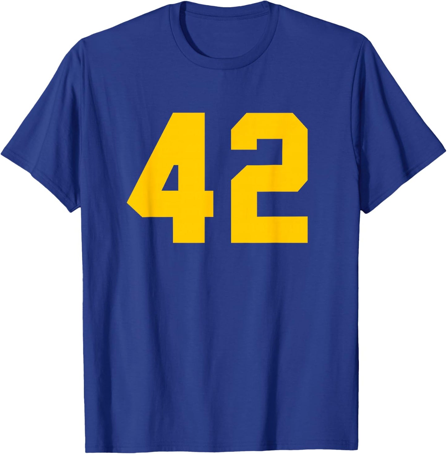 Yellow Sports Team Number #42 T-Shirt - T-Shirt | Royal