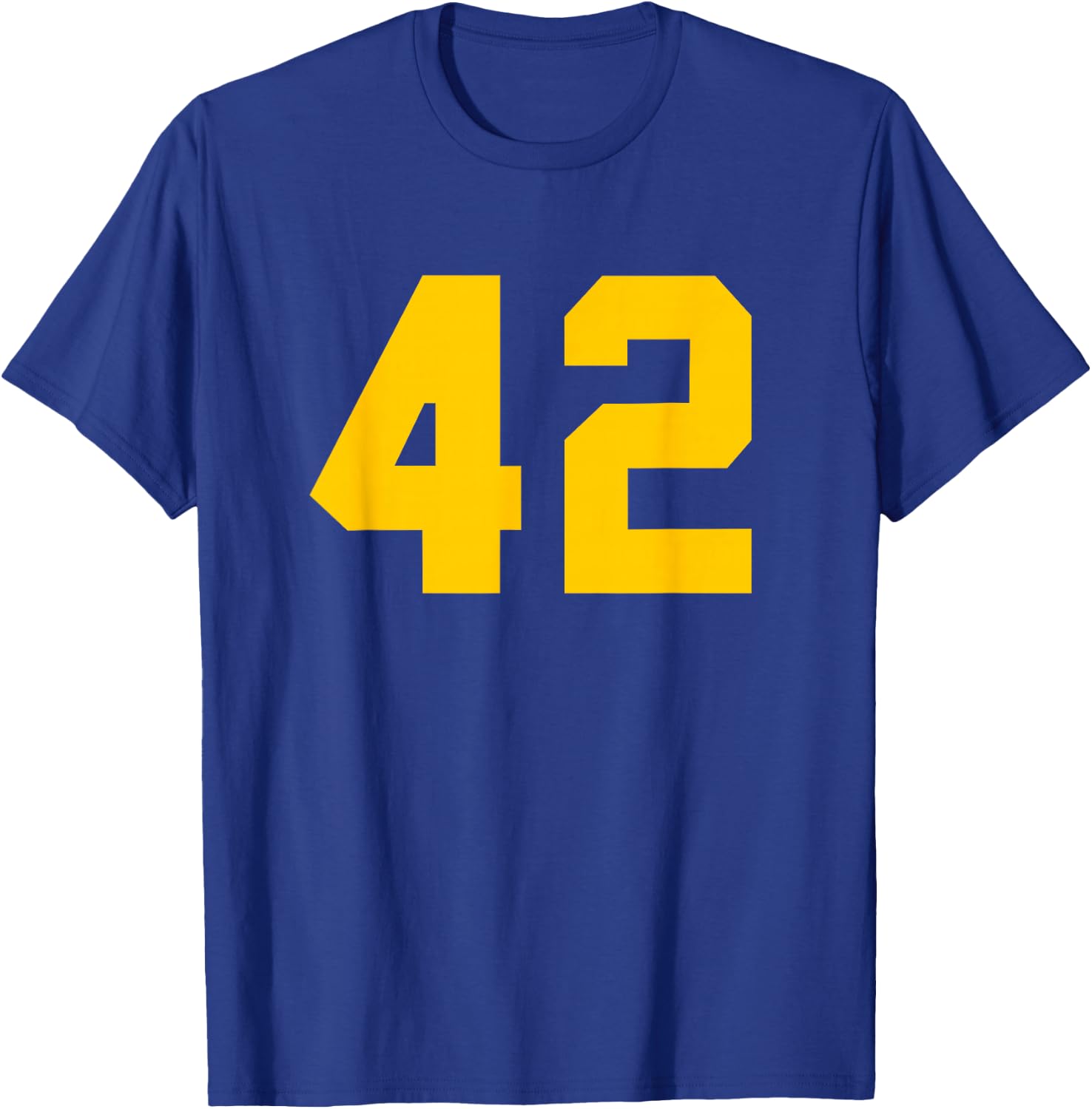 Yellow Sports Team Number #42 T-Shirt - T-Shirt | Royal