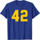 Yellow Sports Team Number #42 T-Shirt - T-Shirt | Royal