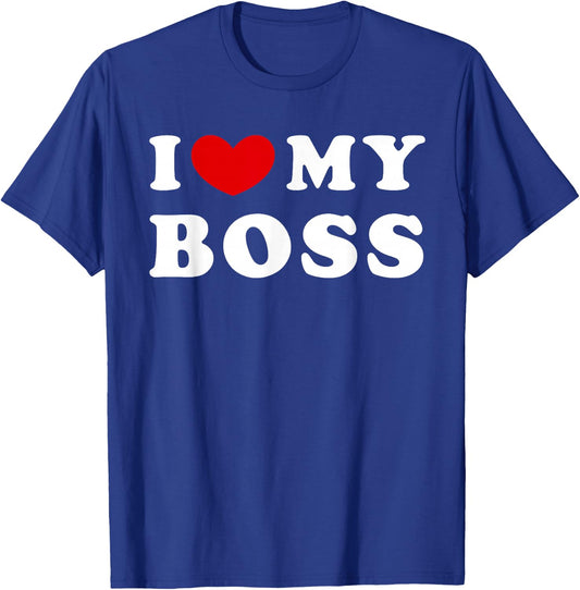 I Love My Boss, I Heart My Boss T-Shirt - T-Shirt | Royal