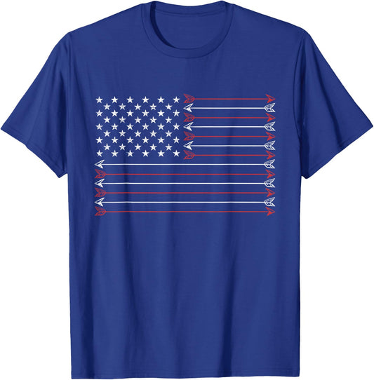 American Flag Arrows Bow Hunting Archery Gift Kids Men T-Shirt - T-Shirt | Royal