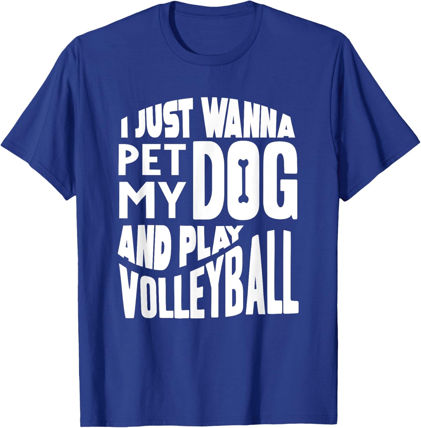 Volleyball Player Shirt Men Women Volleyball and Dog Lover T-Shirt - T-Shirt | Royal