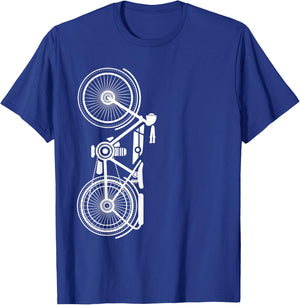 Vintage Motorcycle Unique Upright Design Riders T-Shirt - T-Shirt | Royal