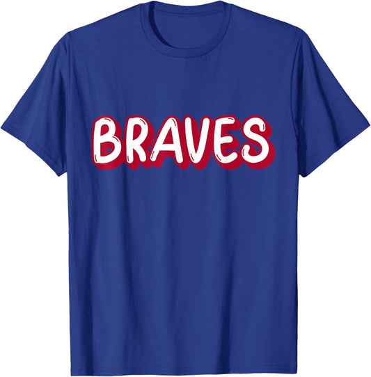 Vintage Braves Shirt Retro Throwback T-Shirt - T-Shirt | Royal