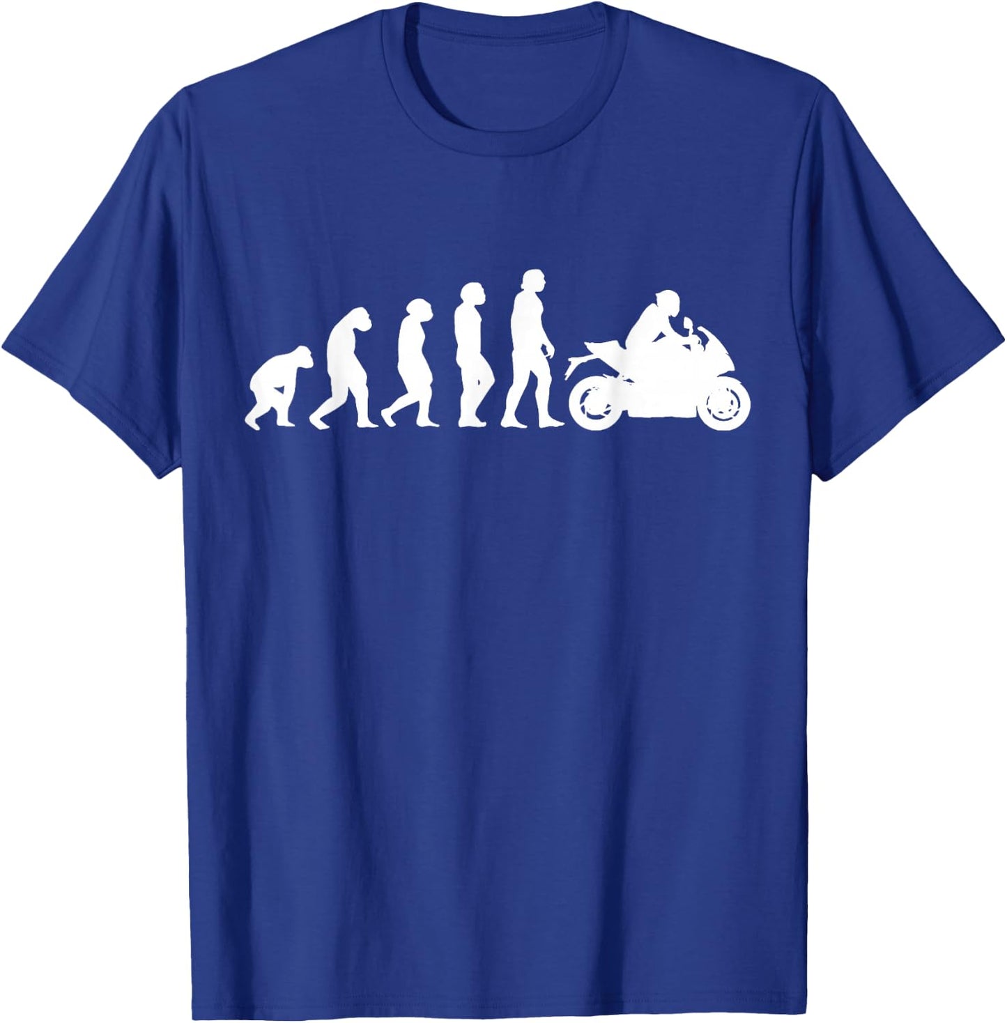 Motorcycle Evolution Funny Racing Sport Street Bike Biker T-Shirt - T-Shirt | Royal